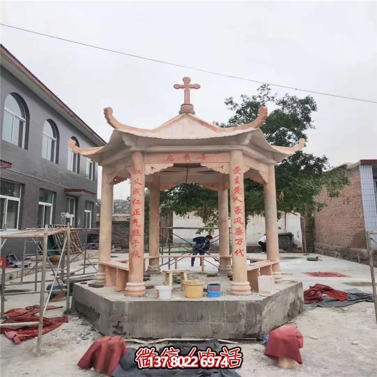 天然大理石涼亭，營(yíng)造休閑庭院