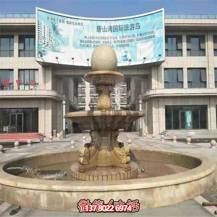 精致石雕噴泉，美化小區、別墅、大理石環境