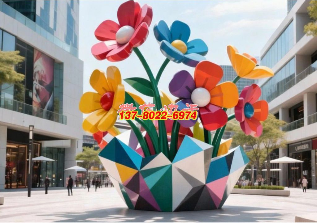 《綻城?綺夢花簇》：都市園林里的不銹鋼景觀，盛綻彩色花束織就鮮活日常